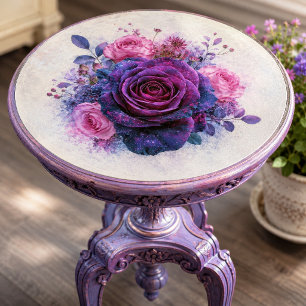 Papel De Seda Ramo de Rosa Violeta Cósmica Decoupage