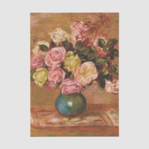 Papel De Seda Ramo de rosas en un jarrón de Renoir
