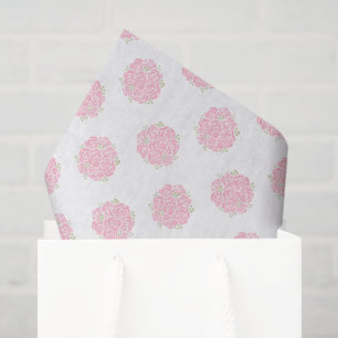 Papel De Seda Ramo de rosas rosadas gráfico