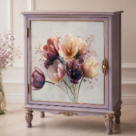 Papel De Seda Ramo de Tulipán Lavanda Melocotón Decoupage