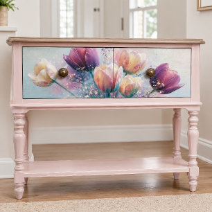 Papel De Seda Ramo de Tulipanes Pastel Resplandor Decoupage