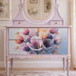 Papel De Seda Ramo de Tulipanes Pastel Resplandor Decoupage