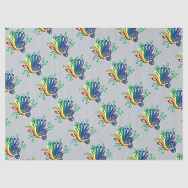 Papel De Seda Ramo del Clef de la música (Anverso)