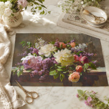 Ramo Floral de Peonía y Lila Antiguo Decoupage