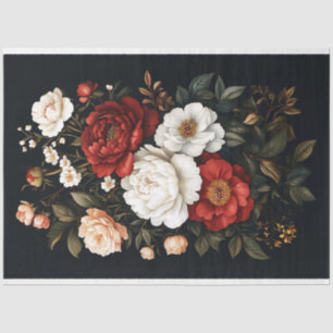 Papel De Seda Ramo Floral Decoupage de Estilo Vintage