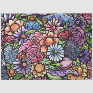 Papel De Seda Ramo Floral Flor de Primavera