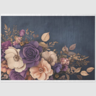 Papel De Seda Ramo Floral Oscuro Romántico
