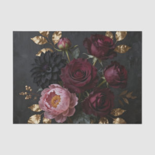 Papel De Seda Ramo floral oscuro y temperamental