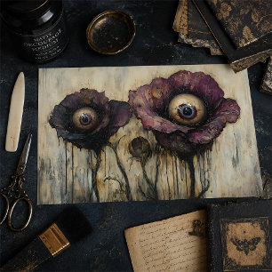 Papel De Seda Ramo Floral Púrpura de Fantasía con Decoupage de O