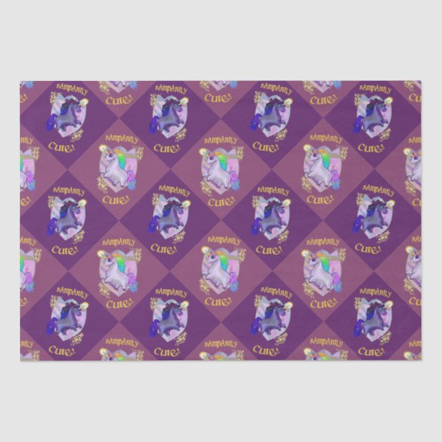 Papel De Seda Rampantly Cute Unicorn Medium (Anverso)