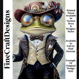 Papel De Seda Rana Antropomórfica Genial Steampunk R5H Decoupage