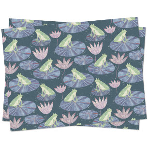 Papel De Seda Rana en un estanque de Lily