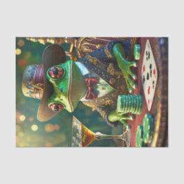 Papel De Seda Rana jefe, rana jugando cartas