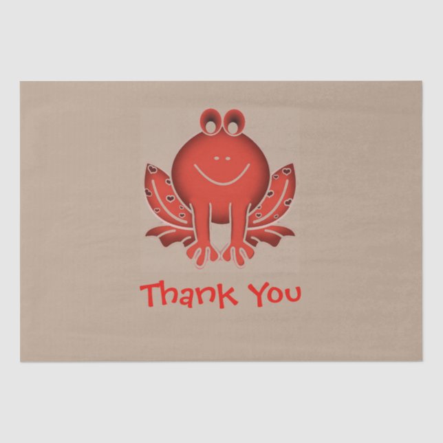 Papel De Seda rana roja divertida - Gracias (Anverso)