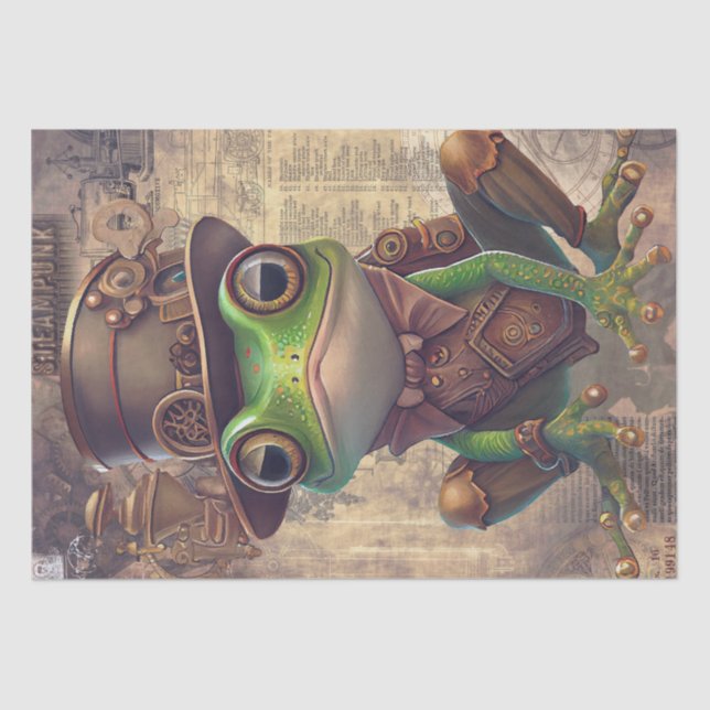 Papel De Seda Rana Steampunk (Anverso)