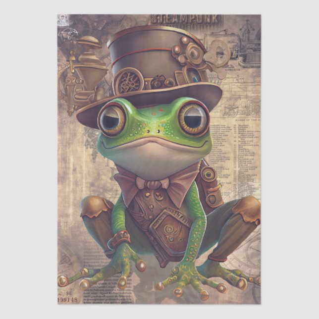 Papel De Seda Rana Steampunk (Anverso)