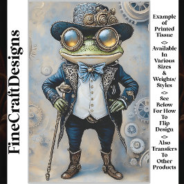 Papel De Seda Rana Steampunk con Mejores Ropas Azules R6F Decoup