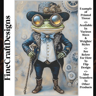 Papel De Seda Rana Steampunk con Mejores Ropas Azules R6F Decoup