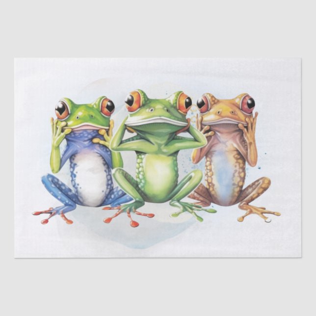 Papel De Seda Ranas divertidas y confusas (Anverso)