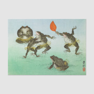 Papel De Seda Ranas luchando por Ohara Koson