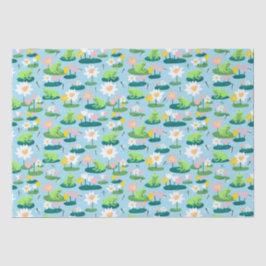 Papel De Seda Ranas y Lily Pads aburridos niños de cumpleaños de