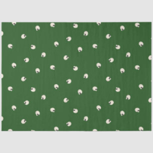 Papel De Seda Random Cute Kawaii Skull Dots color verde oscuro