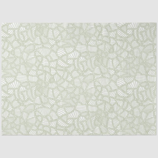 Papel De Seda Random Leaf Mosaic Pale Green (Anverso)