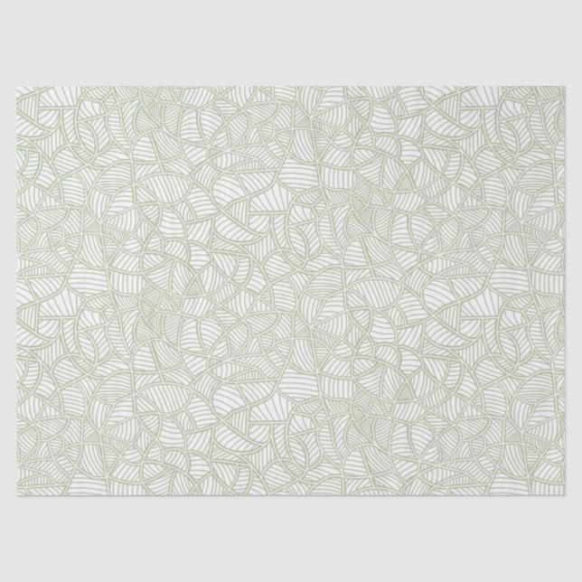 Papel De Seda Random Leaf Mosaic Pale Green (Anverso)