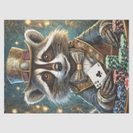 Papel De Seda Randy Rogue, Raccoon Jugando Poker