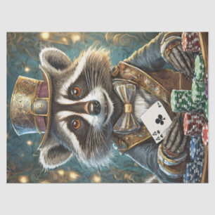 Papel De Seda Randy Rogue, Raccoon Jugando Poker