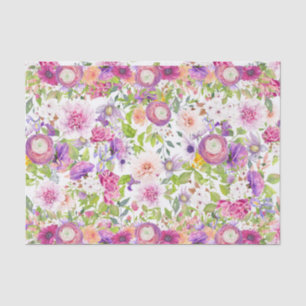 Papel De Seda Ranunculus y Rosa de Primavera