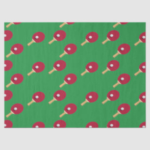 Papel De Seda Raqueta de tenis de mesa y bola en verde