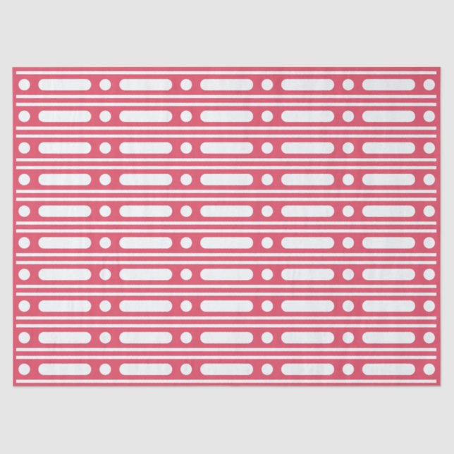 Papel De Seda Raspberry Bone Inlay Dots Border Decoupage Paper (Anverso)