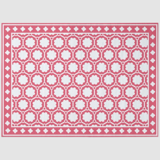 Papel De Seda Raspberry Modern Bone Inlay Decoupage Paper (Anverso)