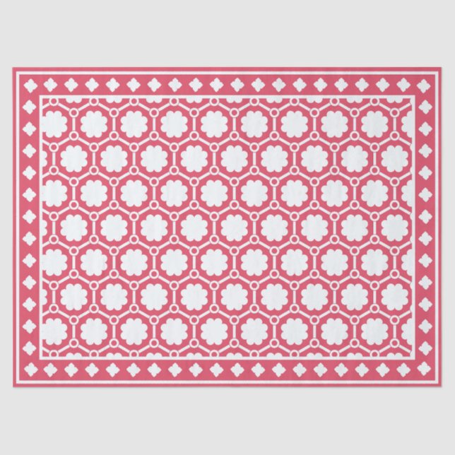 Papel De Seda Raspberry Modern Bone Inlay Decoupage Paper (Anverso)