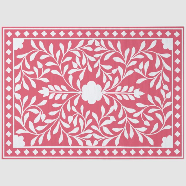 Papel De Seda Raspberry Traditional Bone Inlay Decoupage Paper (Anverso)