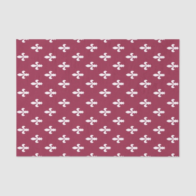Papel De Seda Raspberry Victorian Fleur de Lys (Anverso)
