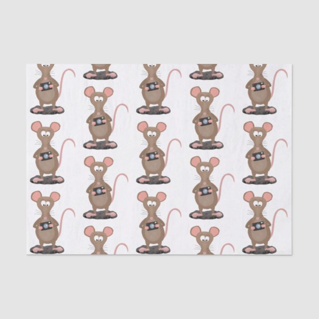 Papel De Seda Rata divertida con ilustracion de personalizado de (Anverso)