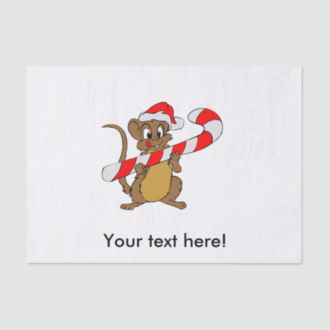 Papel De Seda Ratón con Navidades de caramelo (Anverso)