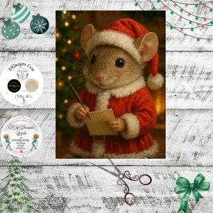 Papel De Seda Ratón de Navidad Decoupage vestido de Papá Noel