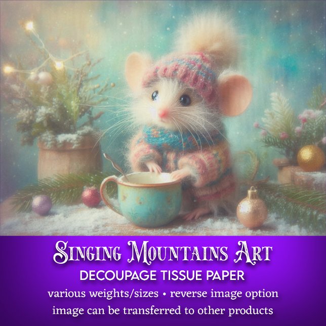 Papel De Seda Ratón festivo en Gorra de vacaciones con desenlace (Subido por el creador)