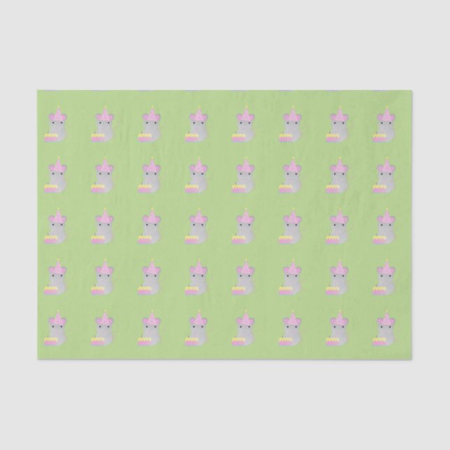 Papel De Seda Ratón Fiesta de cumpleaños muy lindo (Anverso)