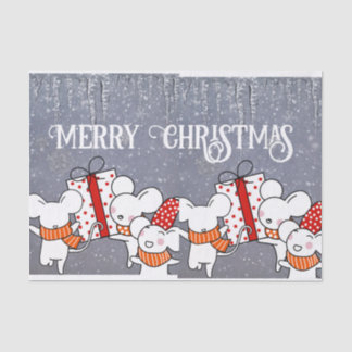 Papel De Seda Ratones blancos de cerezo listos para Navidades