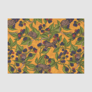 Papel De Seda Ratones y moras amarillas