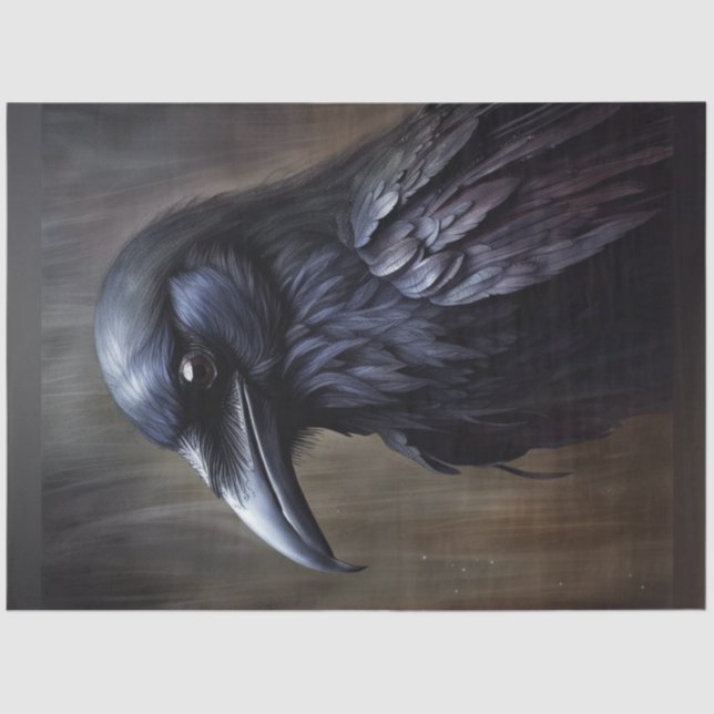 Papel De Seda Raven Crow 2 Decoupage Paper (Anverso)