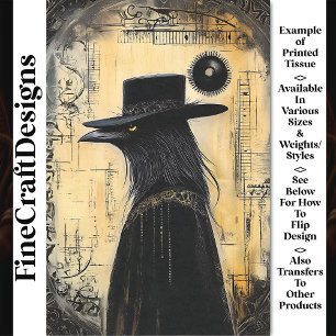 Papel De Seda Raven Gótico En Gorra Negro Y Vestido BQ4