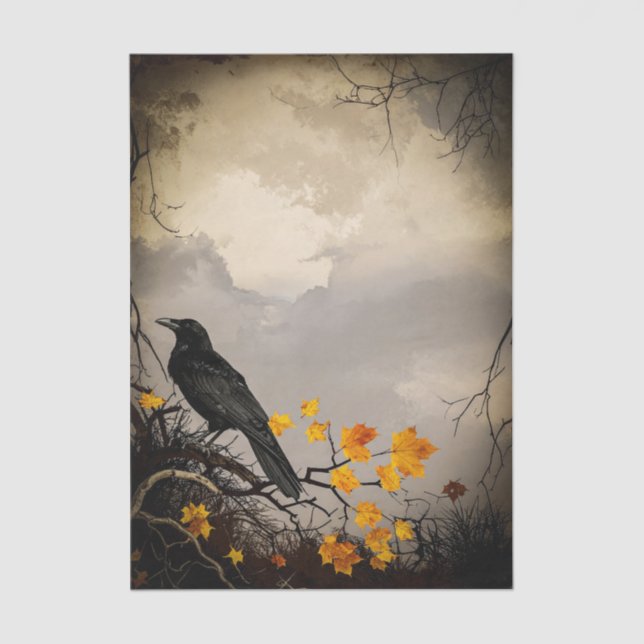 Papel De Seda Raven Halloween Decoupage Tissue Paper (Anverso)