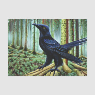 Papel De Seda Raven negro rústico de Woodland