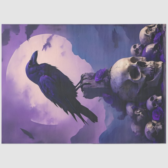 Papel De Seda Raven Skull (Anverso)
