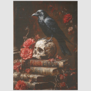 Papel De Seda Raven y Skull Gothic aún página de desenlace de la